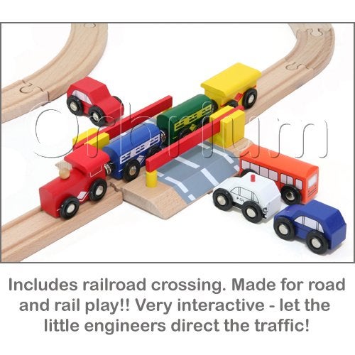 Orbrium Toys 100 Piece Triple Loop Wooden Train Set Track Generic Fits Thomas Brio - Image 4